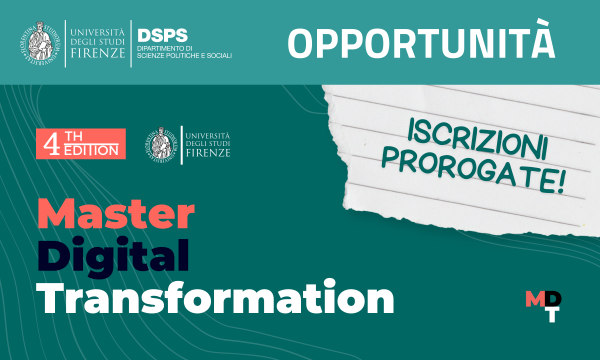 Prorogata la scadenza del Master MDT in Digital Transformation